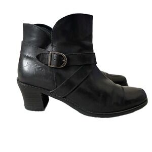 Bjorn Borg Ankle Booties Women 7.5 EU 38 Black Heeled Harness Western Grunge